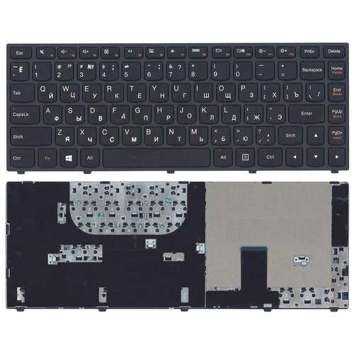 Клавиатура для ноутбука Lenovo IdeaPad Yoga 13 черная c черной рамкой