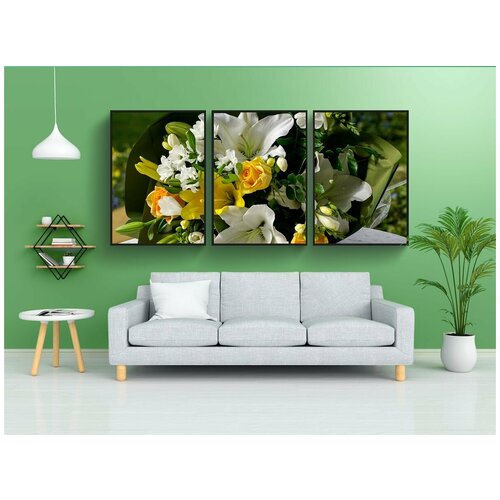 фото Набор модулных постеров для интерьера "букет, цветы, связка" 60x90 см. в тубусе, без рамки lotsprints