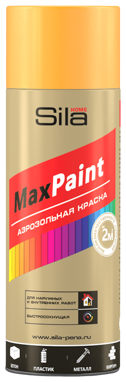 Sila HOME Max Paint, краска аэрозольная флуоресцентная, оранжевый, 520мл SILF2004