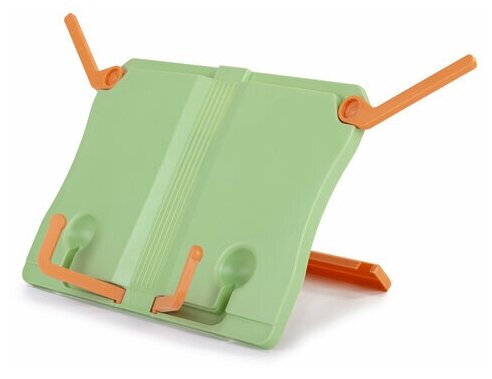 Подставка для книг юнландия регулируемый наклон прочный ABS-пластик светло-зеленая, 2 шт