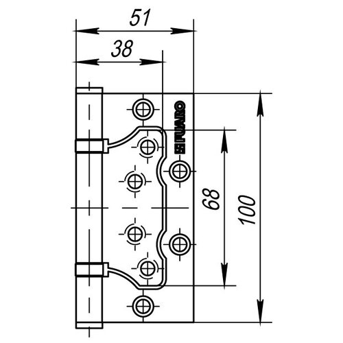 фото Петля универсальная без врезки fuaro in4500w sb (500-2bb 100x2,5) мат. золото