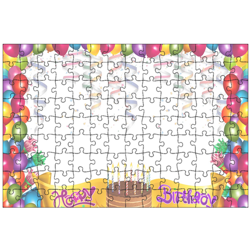 фото Магнитный пазл 27x18см."поздравляю с днем рождения, надувные шарики, рамка" на холодильник lotsprints