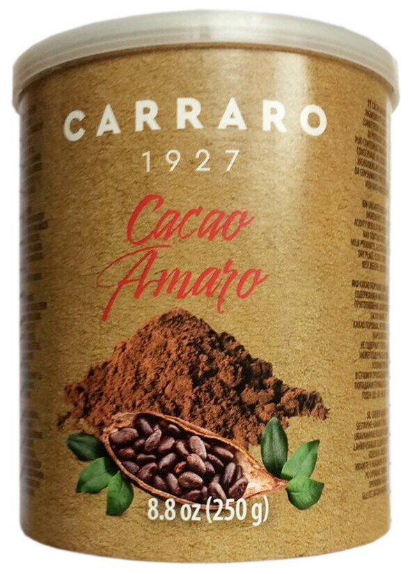 Какао Carraro Cacao Amaro (Какао Амаро), ж/б, 250г