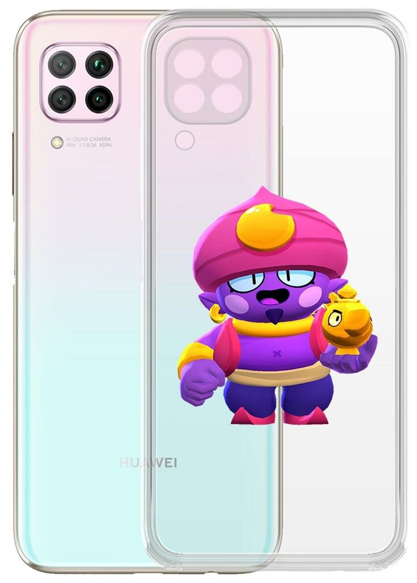 Чехол-накладка Clear Case Brawl Stars-Джин для Huawei P40 Lite/Nova 6 SE/Nova 7i