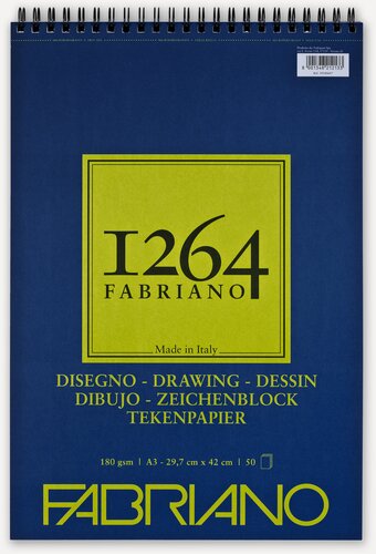 Изображение товара Альбом для графики Fabriano 1264 DRAWING 180г/м. кв 29,7х42 50 листов спираль по короткой стороне