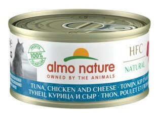 Almo Nature консервы для кошек с тунцом курицей и сыром 75% мяса 70 г (24 шт)