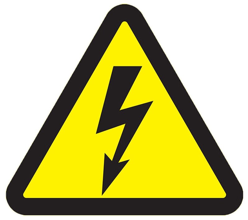 Наклейка знак электробезопасности Опасность поражения током самоклеящаяся 200х200х200 мм (5 шт.)