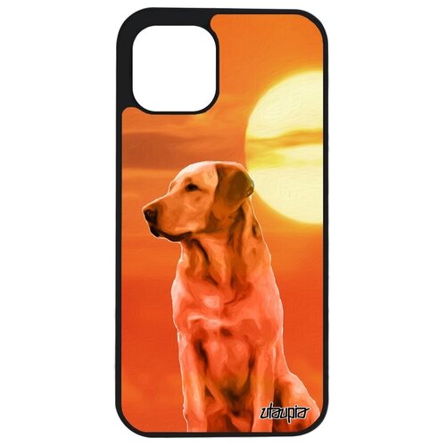 фото Противоударный чехол на смартфон // iphone 12 pro // "лабрадор" поводырь зверь, utaupia, оранжевый