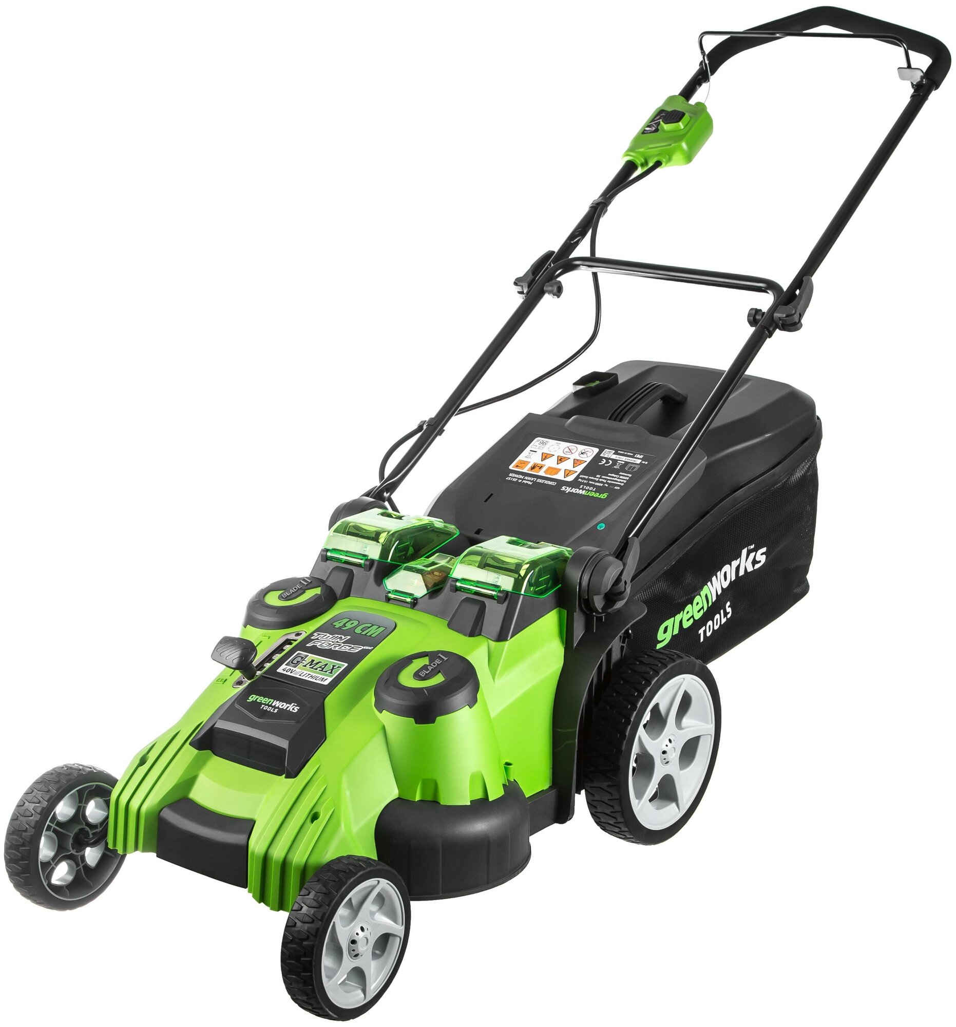 Электрическая газонокосилка Greenworks G40LM49DB G-MAX 40V 49 cm 3-in-1 49 см