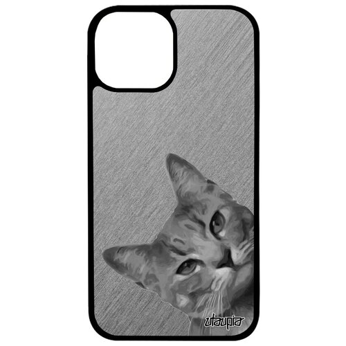 фото Стильный чехол на мобильный // apple iphone 13 mini // "котик" дикий дизайн, utaupia, фуксия