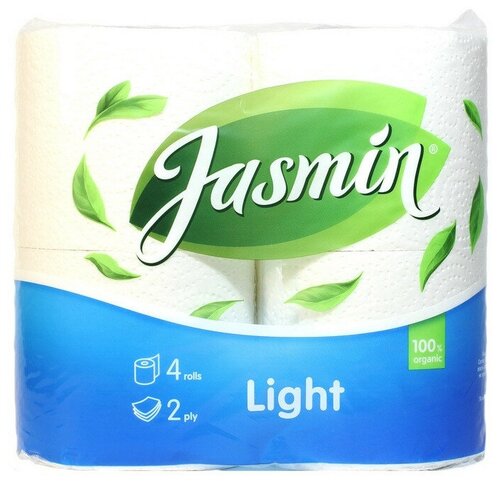 Бумага туалетная Jasmin Light 2сл бел цел 18м 4рул/уп 4 шт.