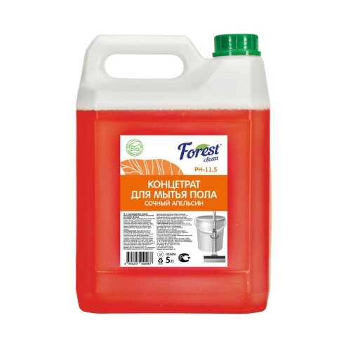 Forest Clean концентрат для мытья пола Сочный апельсин, щелочной, 5 л, 5 кг, 1 уп., 602 Вишня