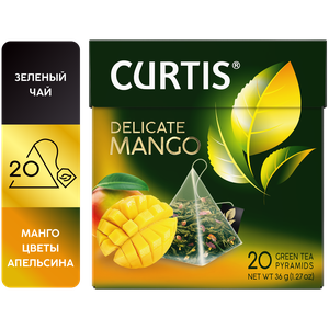 Чай зеленый Curtis Delicate Mango в пирамидках, 20 пак.