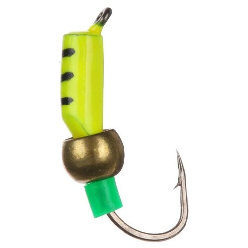 Мормышка «Мир вольфрама» столбик с латунным шаром, жёлтый, d-2 мм