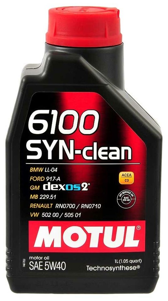 6100-SYN-CLEAN 5W40 синтетика 1 л 107941