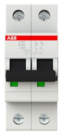 Автоматический выключатель 2-ПОЛЮСНЫЙ ABB S202 B40 - фотография № 3