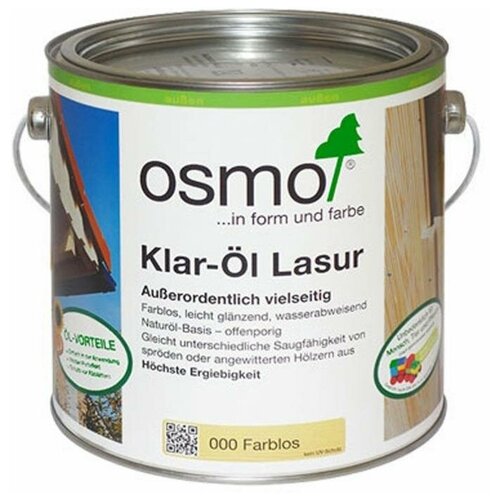 Osmo Прозрачная лазурь Klar-Öl Lasur (2,5 л 000 Прозрачная шелковисто-матовая )