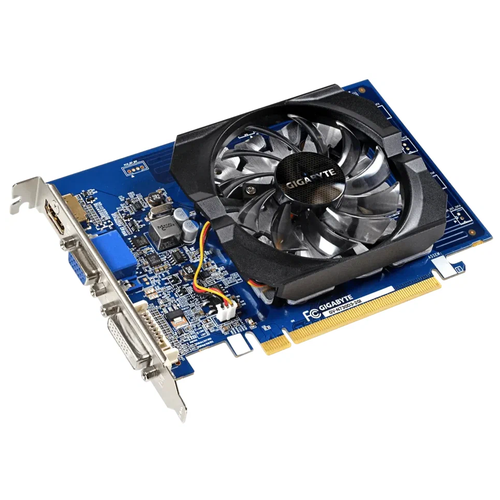 Видеокарта GIGABYTE GeForce GT 730 2GB, GV-N730D3-2GI rev. 3.0, Retail видеокарта palit geforce gt 730 2gb ddr3 neat7300hd46 2080h 902 1600 dvi hdmi vga пассивное охл