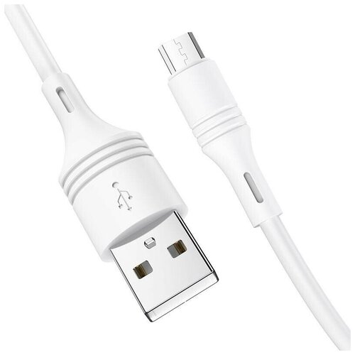 Кабель USB - MicroUSB Borofone BX43, белый азу 2usb microusb borofone bz15 кабель 1м 2 4a white