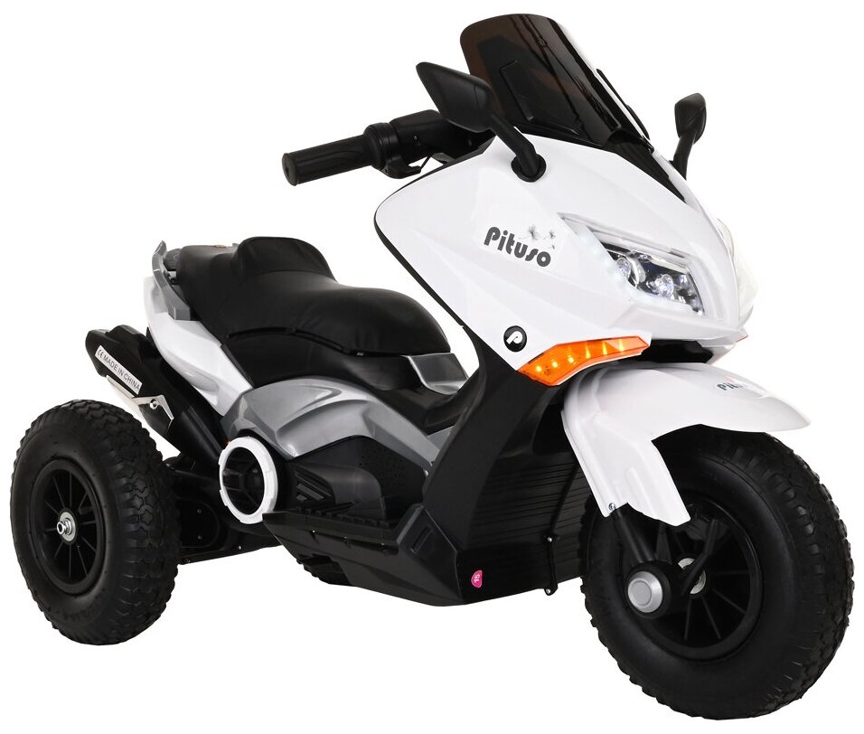 Детский электромотоцикл Pituso 6V арт. 9188 надувные колеса White/белый