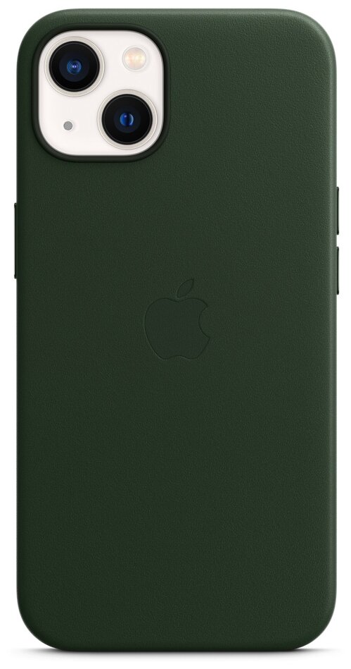 Чехол MagSafe кожаный совместим с iPhone 13, Зелёная секвойя