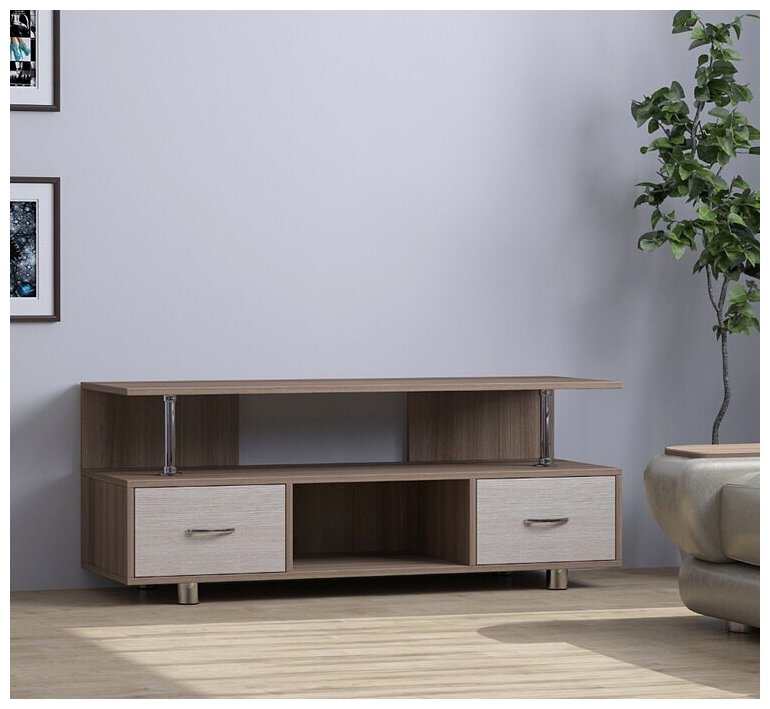 ТВ тумба Мебелинк 900-03 Ясень Шимо 120*50*45