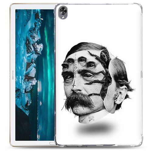 Чехол задняя-панель-накладка-бампер MyPads страшное лицо мужчины для Huawei MediaPad M6 10.8 противоударный