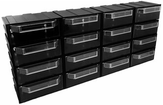 Система хранения Rezer (сборный органайзер) 16 ячеек, черный