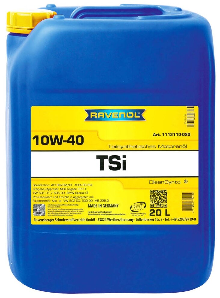 Моторное Масло Ravenol Tsi Sae 10w-40 (20л) Ecobox Ravenol арт. 4014835774520