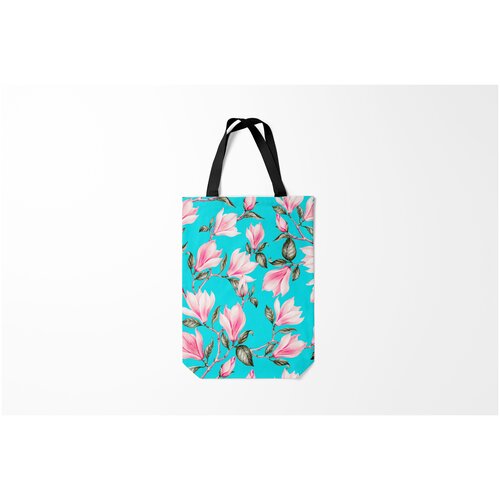 фото Сумка-шоппер / 31х42 см / девушкам / цветочки и бабочки весна. цветение магнолии. burnettie