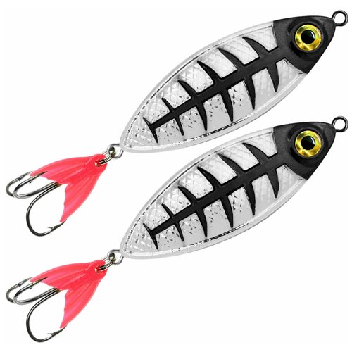 фото Блесна aqua крок 19,0g, набор 2шт, цвет 01 (серебро, черный металлик)