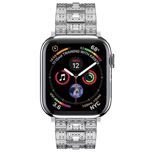 Ремешок для Apple Watch 38/40mm HOCO WB13 starlight steel strap металлический серебро со стразами