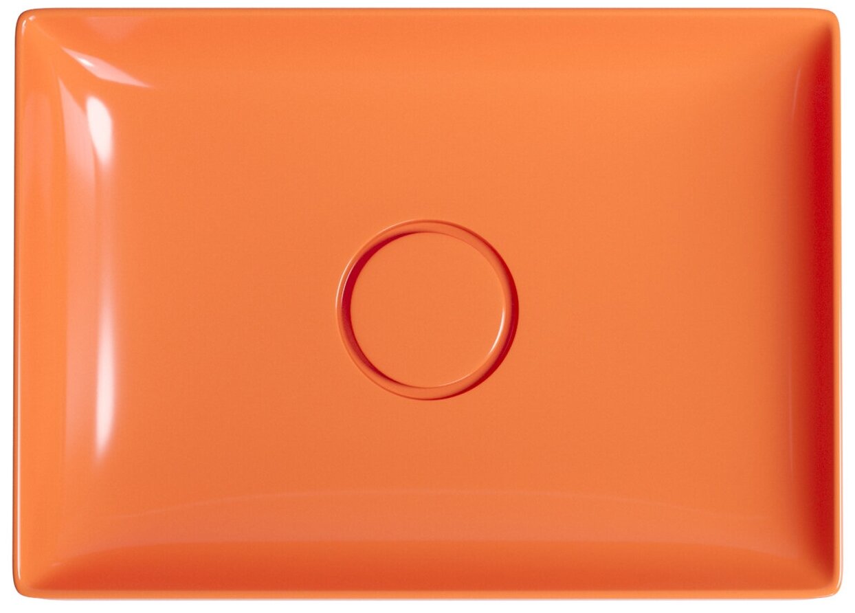 Накладная раковина для ванной комнаты Wellsee Pure BY Wellsee 150709000, ширина умывальника 50 см, цвет оранжевый - фотография № 3