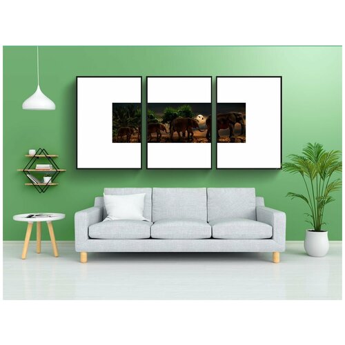 фото Набор модулных постеров для интерьера "задний план, панорама, вечерняя атмосфера" 60x90 см. в тубусе, без рамки lotsprints