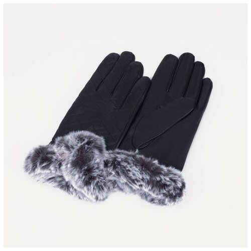 Перчатки, размер 7.5, утеплитель искусственный мех, цвет чёрный