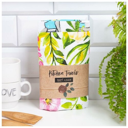 фото Набор полотенец кух. "доляна" пасхальные забавы 35х60см-2шт, 100% хл 5511236