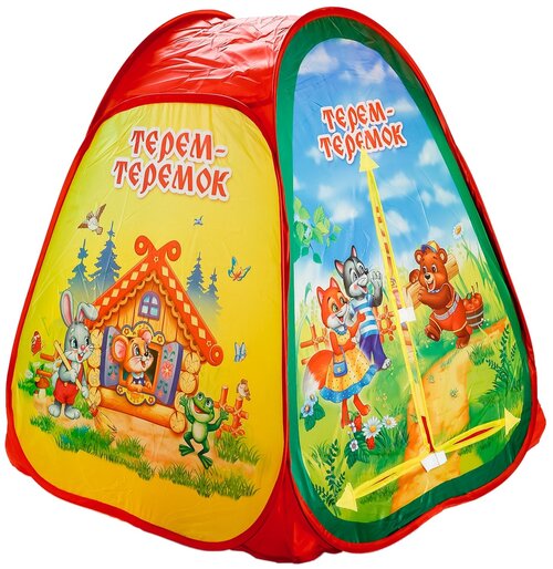 Палатка Играем вместе Теремок конус в сумке GFA-TEREM01-R, красный/желтый/зеленый