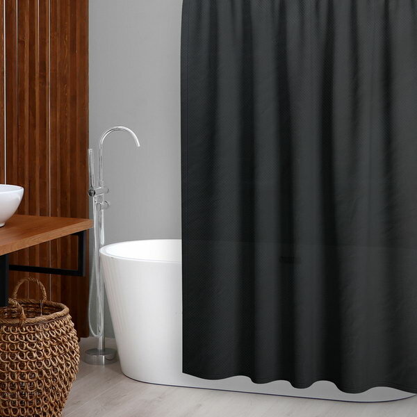 Штора для ванной комнаты "Бриллиант", 180x180 см, цвет черный
