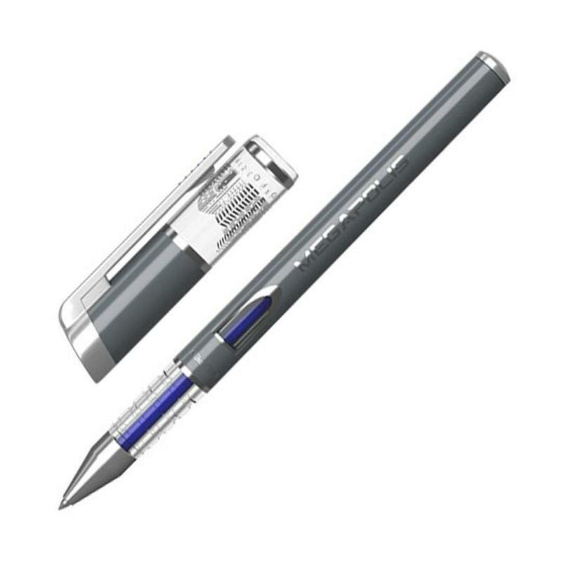 Ручка гелевая Erich Krause Megapolis Gel, корпус с печатью, узел 0,5 мм, линия 0,4 мм, синяя (92)