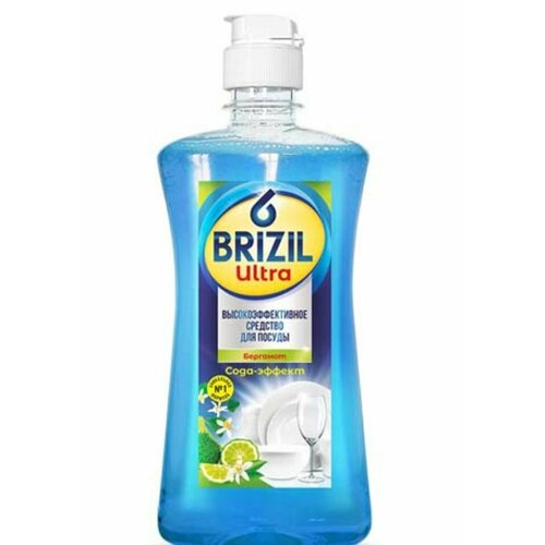 BRIZIL ULTRA Средство для посуды с флиптопом сода эффект бергамот, 500мл