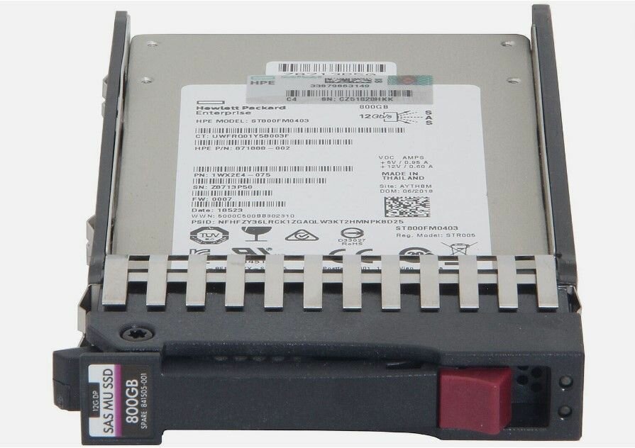 Накопитель твердотельный HPE 841505-001 HP MSA 800GB 12G SAS Mixed-Use 2.5 in SSD