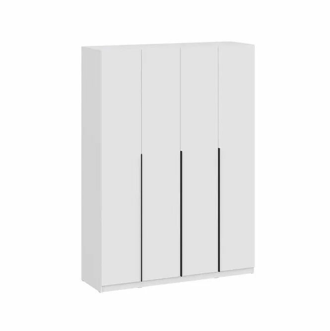 фото Шкаф четырехстворчатый 160 см белый, гардеробная система Ш5