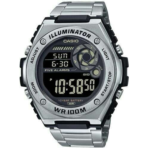 Наручные часы CASIO Collection MWD-100HD-1B, хром наручные часы casio mwd 100hd 1avef