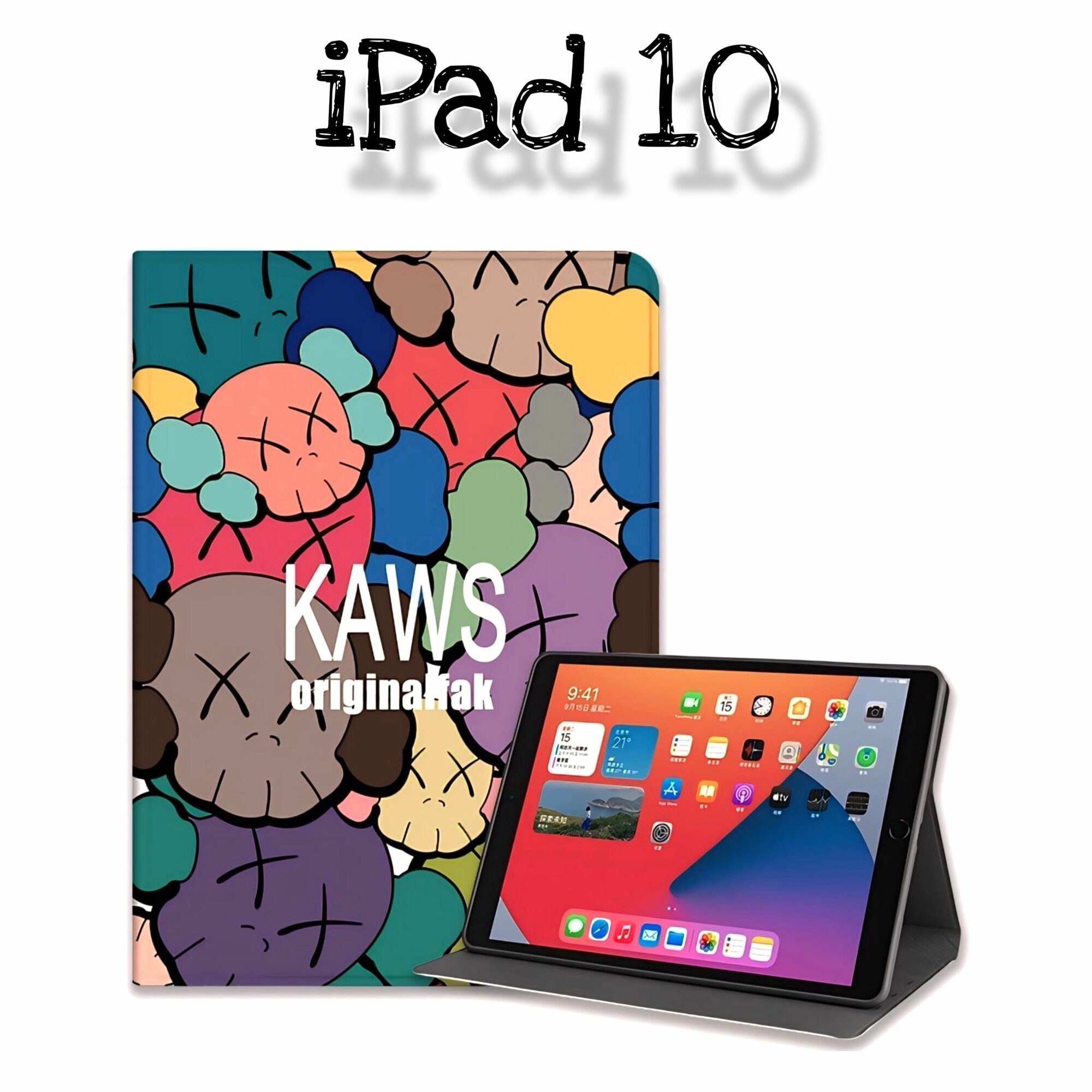 Чехол-книжка для планшета Apple iPad 10,9" (2022) с изображением Kaws