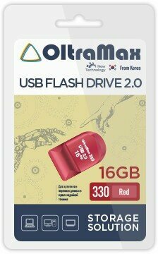 USB Flash накопитель 16Gb OltraMax 330 Red (OM-16GB-330-Red)