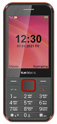 Телефон мобильный (TEXET TM-302 чёрный-красный (126983))