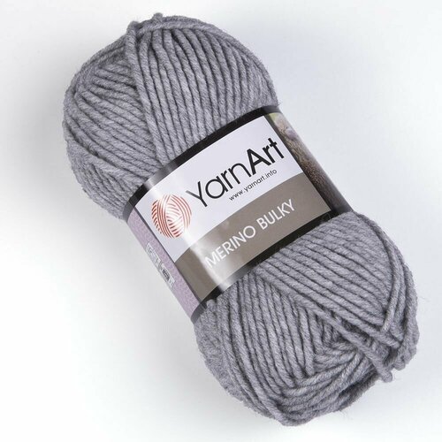 Пряжа Merino Bulky (YarnArt), св. серый - 0282, 30% шерсть, 70% акрил, 5 мотков, 100 г, 100 м.