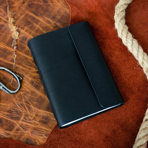 Кожаный блокнот А5 с мягким переплетом на кнопках 3422₽