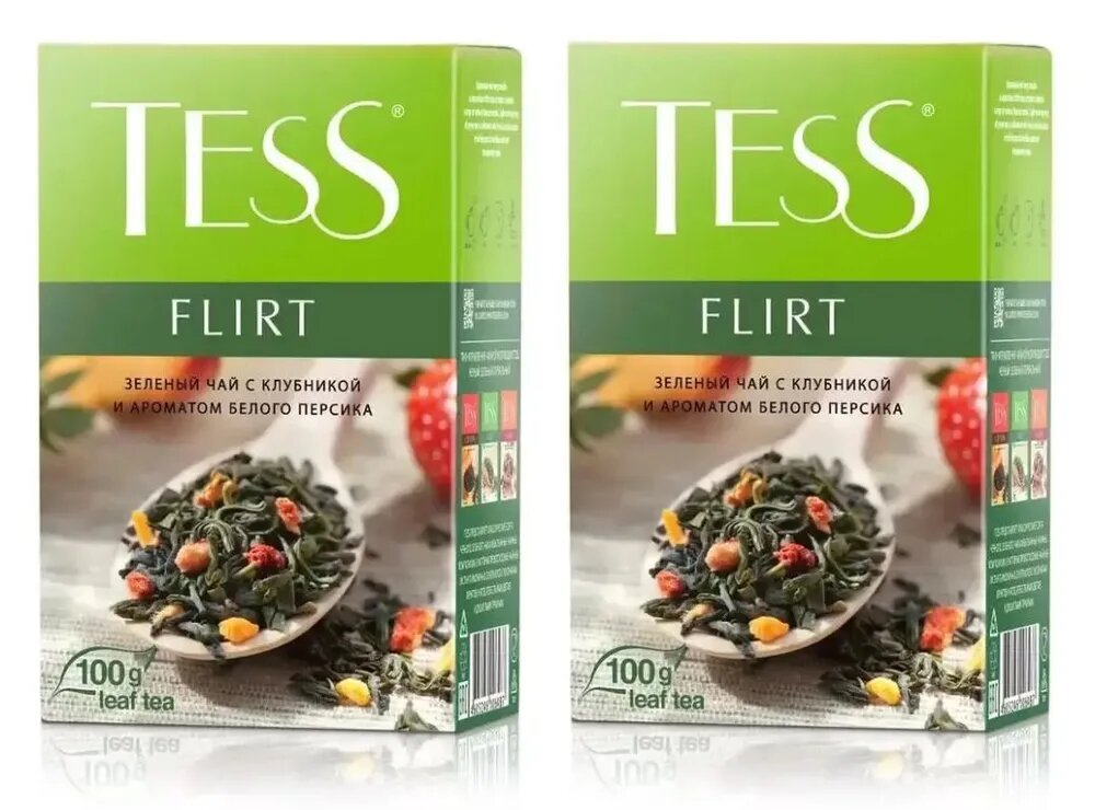 Чай зеленый листовой Tess Flirt (Тесс Флирт), 100 гр - 2 штуки