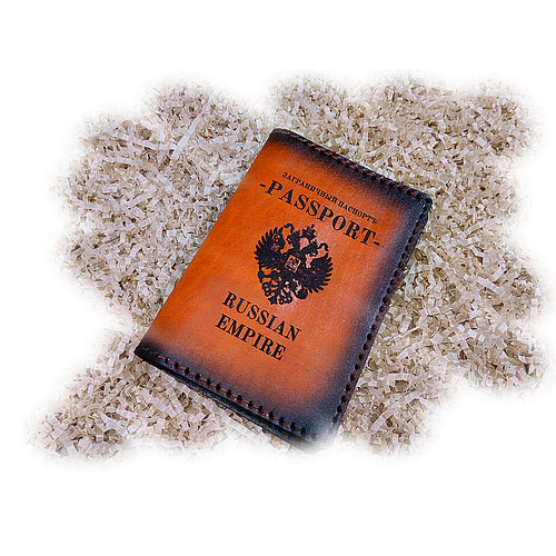 Обложка для путешествий VPS Обложка для заграничного паспорта. Натуральная кожа. Ручная работа., оранжевый